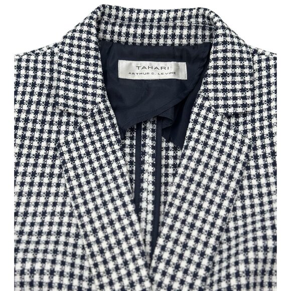 Tahari Size S Woman Arthur S. Levine Womens Black & White Houndstooth Blazer - Picture 4 of 9